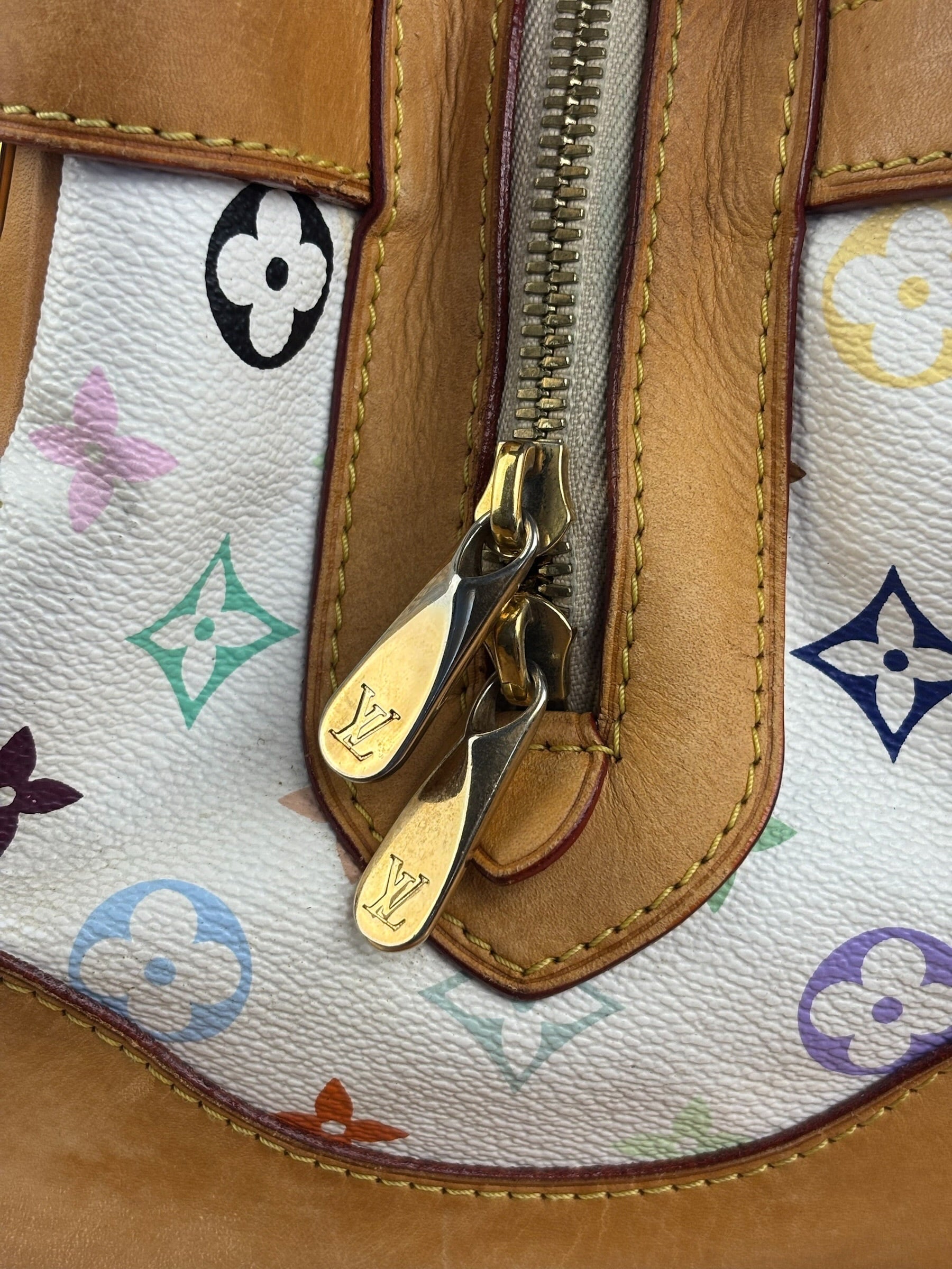 Louis Vuitton White Monogram Murakami Claudia Handbag