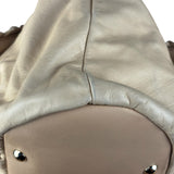 Gucci Vintage Beige Leather Ruched Handle Tote