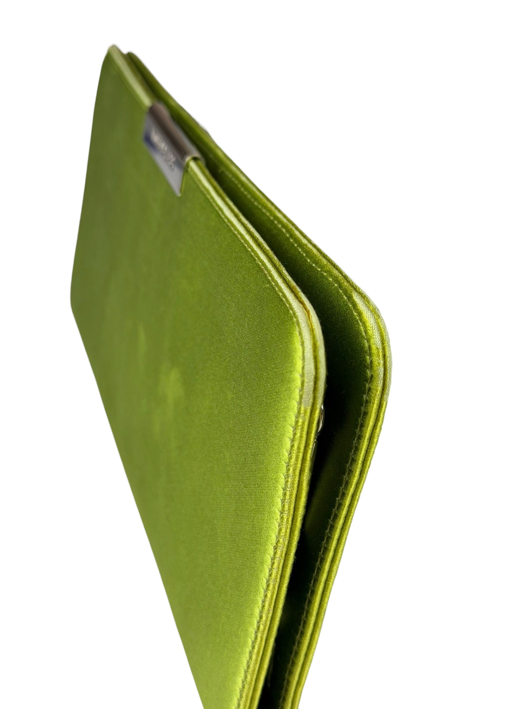 Dolce & Gabbana Lime Green Satin Clutch