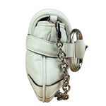 Gucci White Quilted Metelasse Leather Horsebit Chain Shoulder Bag