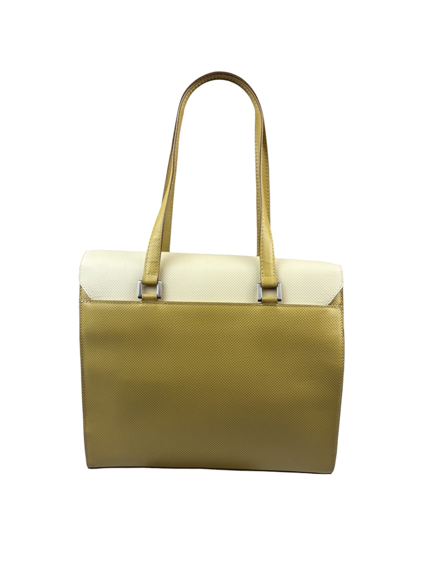 Bottega Veneta Vintage Textured Canvas Flap Shoulder Bag