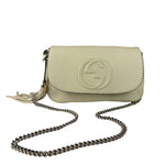 Gucci Soho Chain Flap Shoulder Bag White