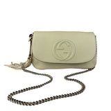 Gucci Soho Chain Flap Shoulder Bag White