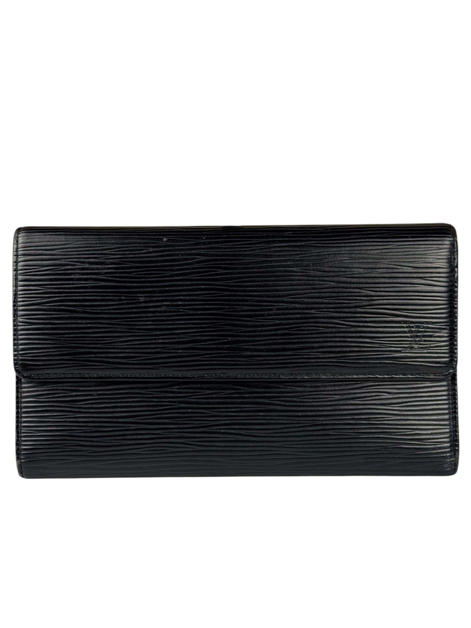 Louis Vuitton Black Epi Leather Long Wallet