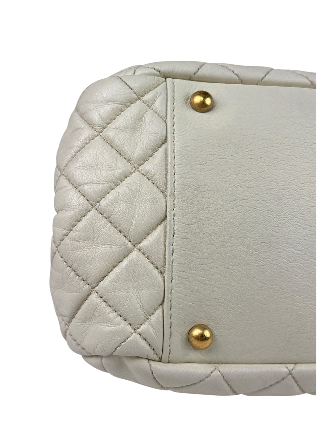 Chanel White/Black Quilted Lambskin East/West Mademoiselle Accordion Flap Bag 2012