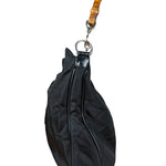Gucci Vintage Black Canvas Bamboo Handle Bag