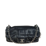 Chanel Black Classic Flap Tweed Shoulder Bag 2010
