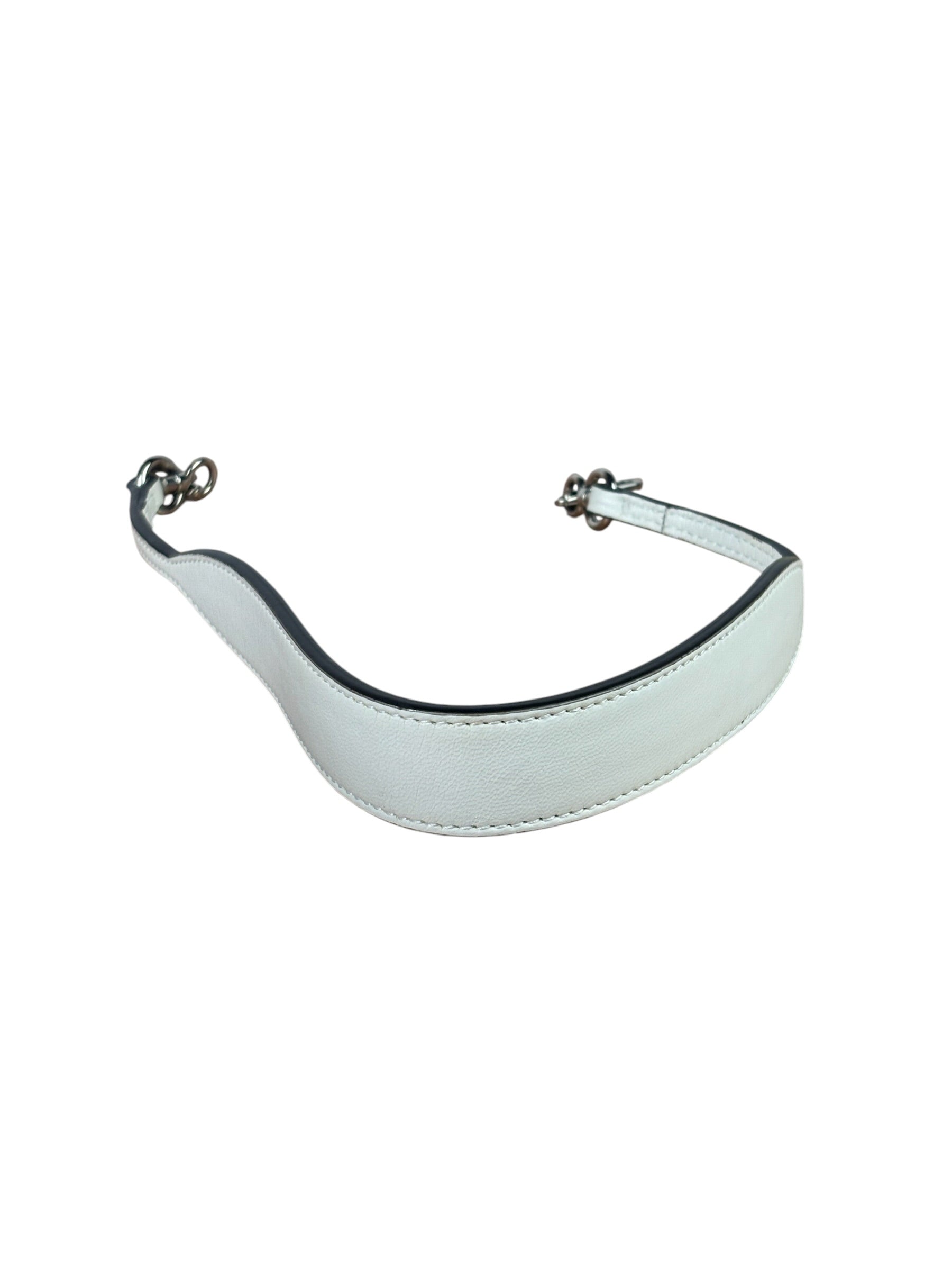 Gucci White Leather Horsebit Shoulder Bag