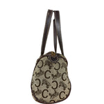 Celine Vintage Macadam Canvas Barrel Bag