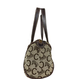 Celine Vintage Macadam Canvas Barrel Bag
