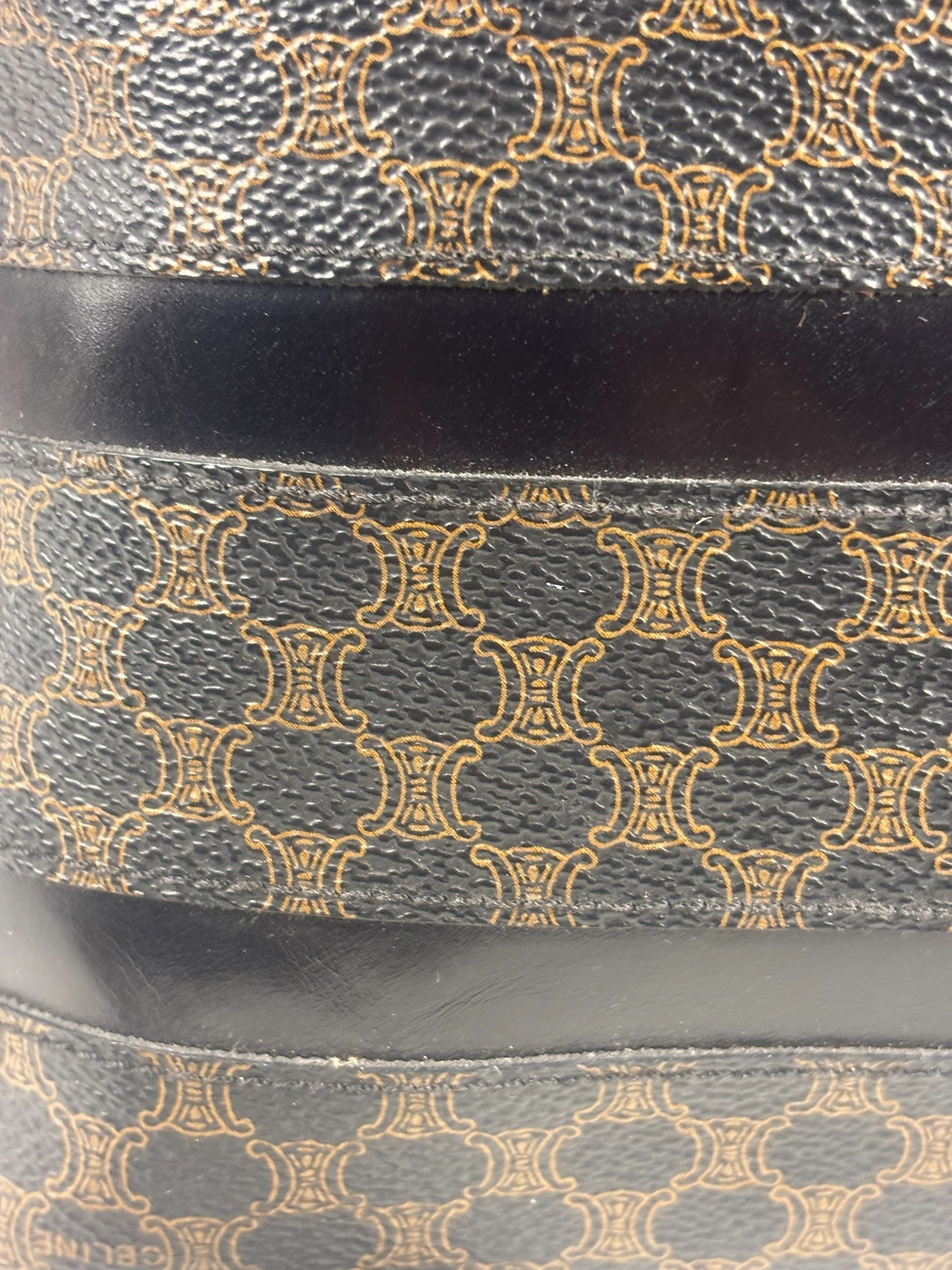 Celine Coated Canvas Stripped Macadam Crossbody