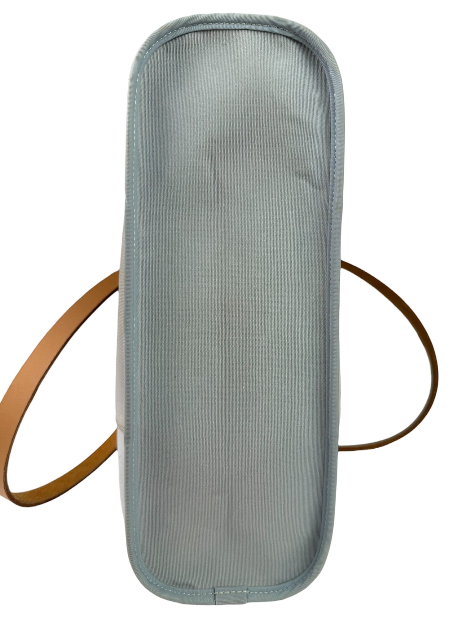 Hermes Light Blue Canvas Leather Trim Cabag Elan Tote