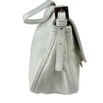 Fendi White Leather Baguette