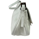 Fendi White Leather Baguette
