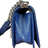 Chanel Blue Chevron Caviar Medium Boy Bag 2019
