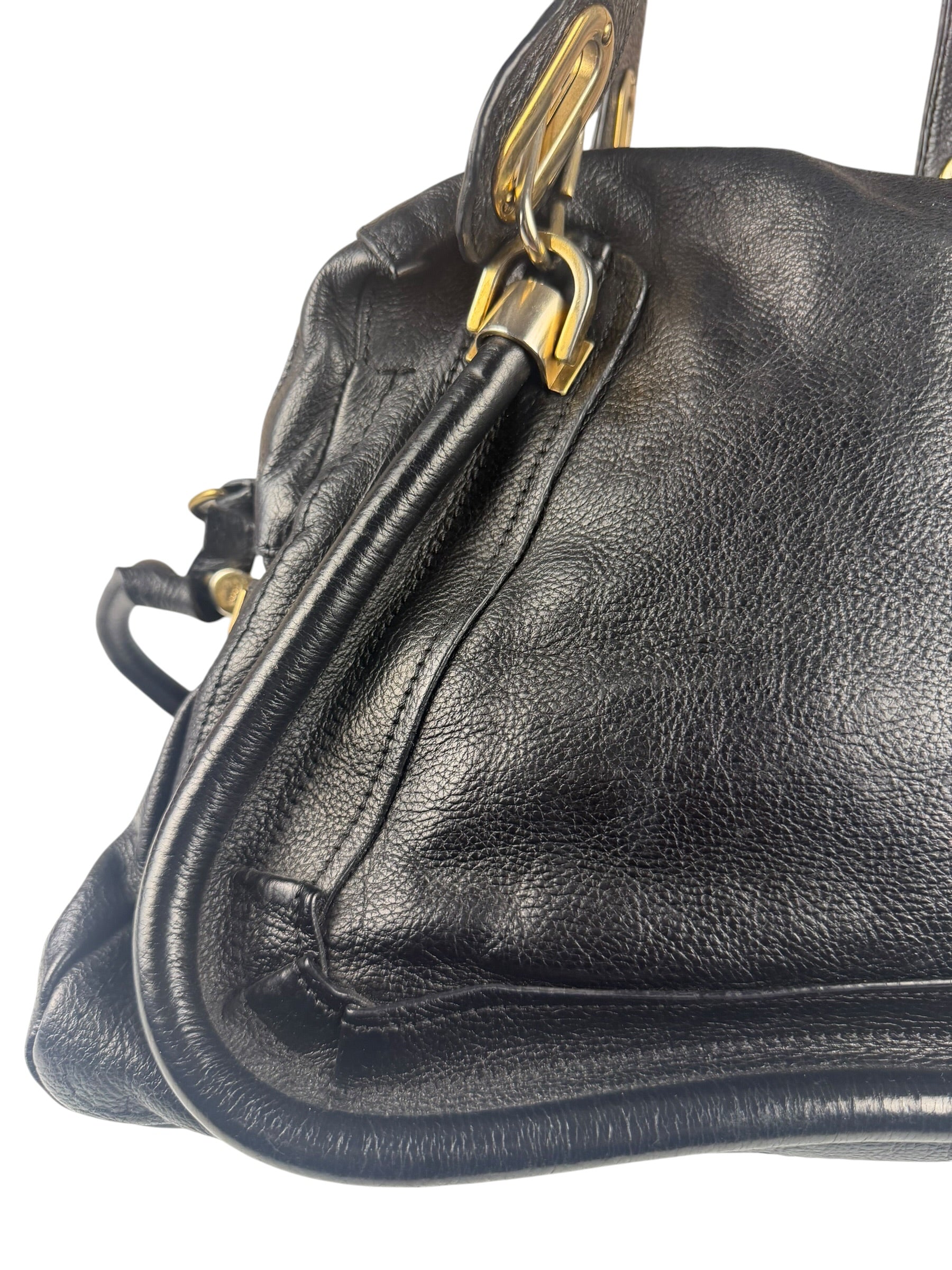 Chloe Black Leather Paraty Shoulder Bag