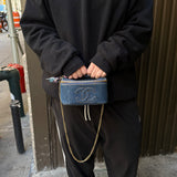 Chanel Denim Vanity Case Handbag 1997