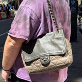 Chanel Bicolor Quilted Leather Chain Flap Bag 2011