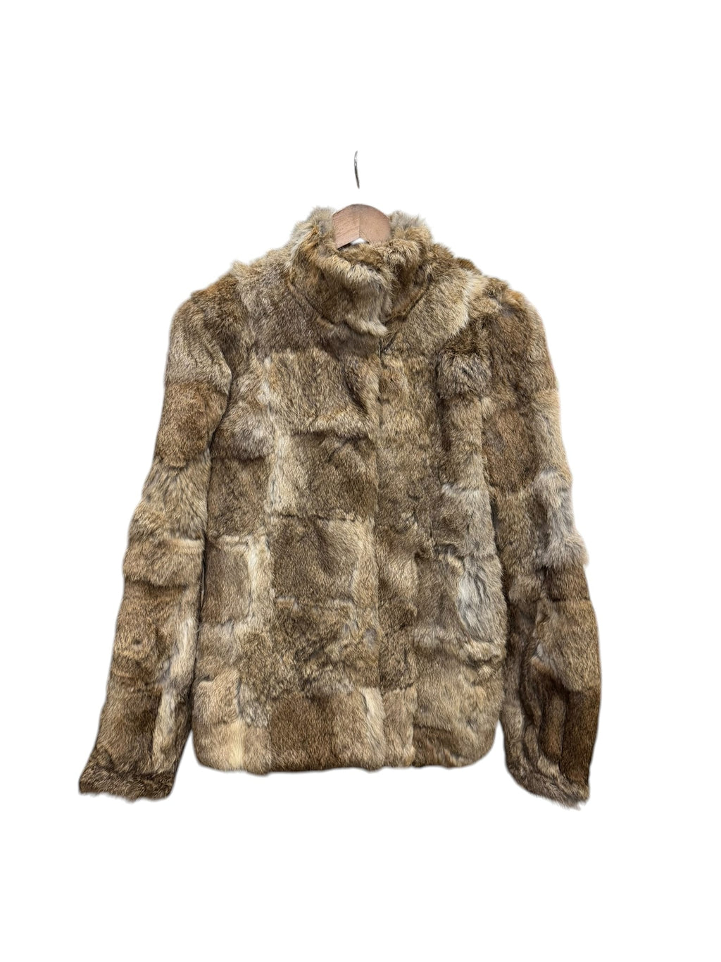 Vintage Free's Beige Brown Rabbit Fur Coat