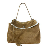 Balenciaga Rodeo Handbag Suede/Fleece Brown