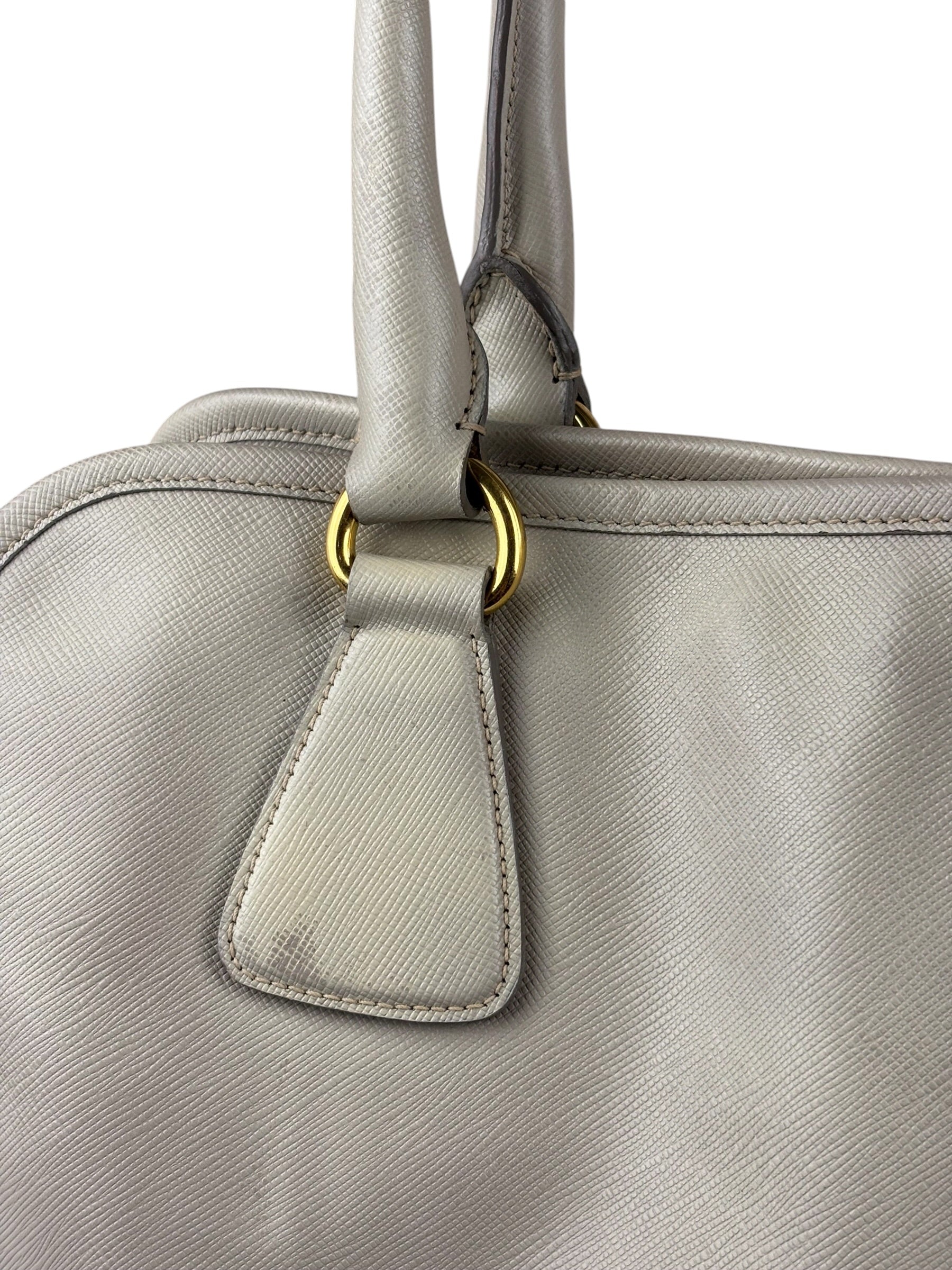 Prada Saffiano Lux Leather Grey 2Way Shopping Bag