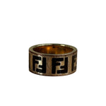 Fendi Gold/Black Monogram Forever Ring