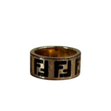 Fendi Gold/Black Monogram Forever Ring