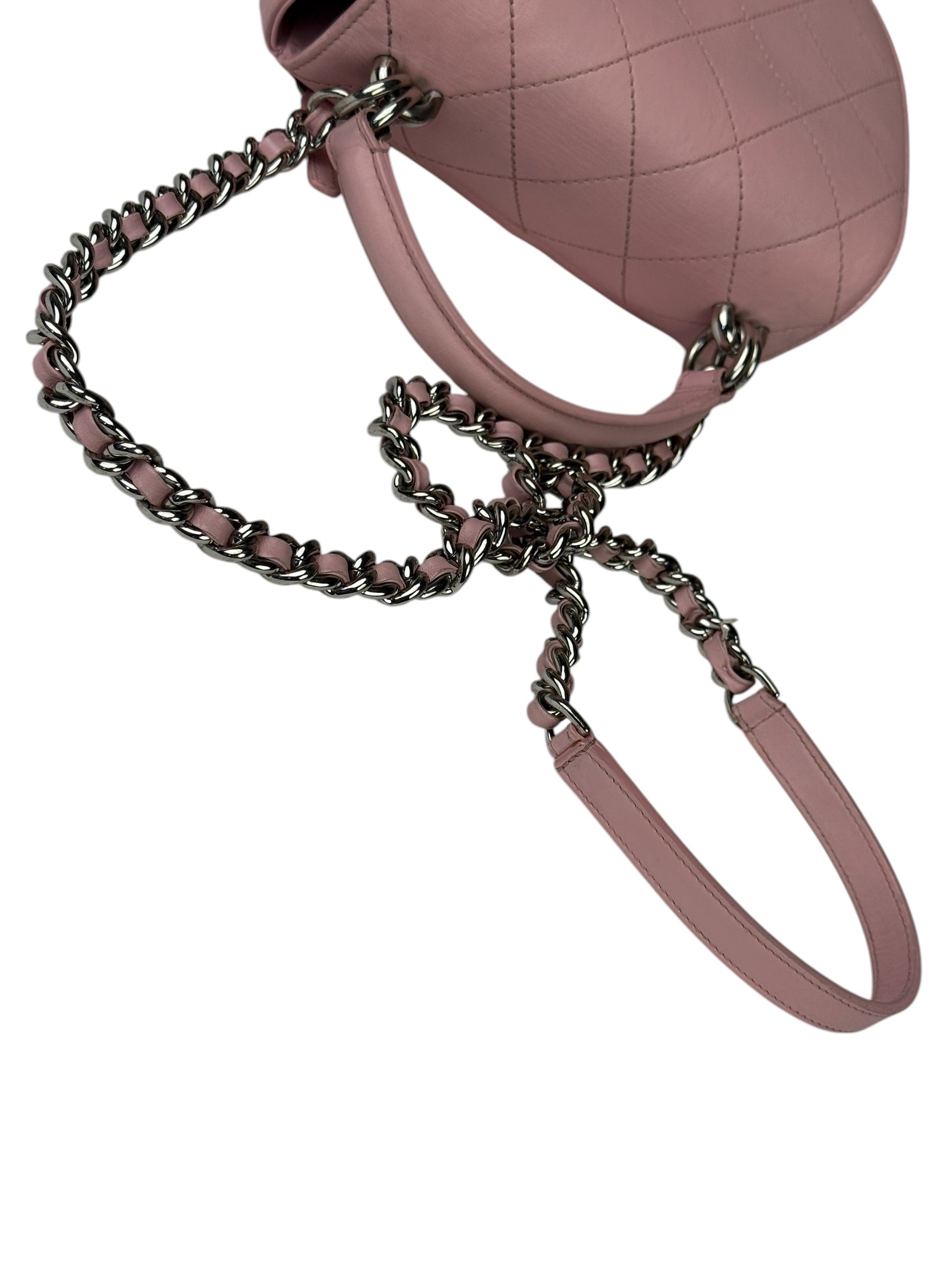 Chanel Pink Stitch Quilt Ring My Bag 2Way Flap 2017
