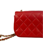 Chanel Red Lambskin Timeless Small Shoulder Bag 2017