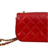 Chanel Red Lambskin Timeless Small Shoulder Bag 2017