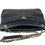 Chanel Vintage Black Quilted Leather Grand Shopping Tote/Shoulder Bag-1990