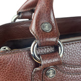Celine Brown Pebbled Leather Boogie Handbag