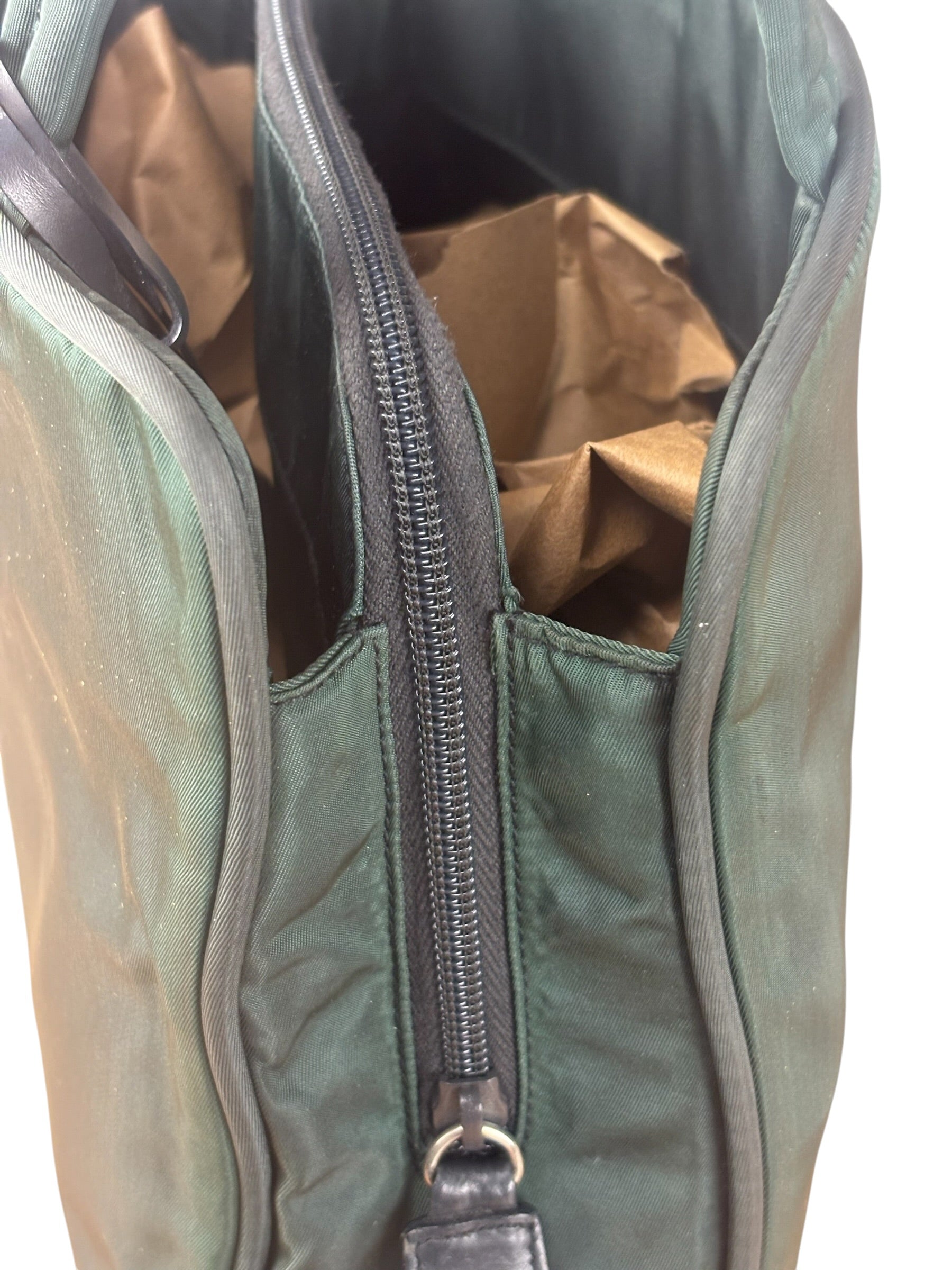 Prada Green Tessuto Cloth Hand Bag
