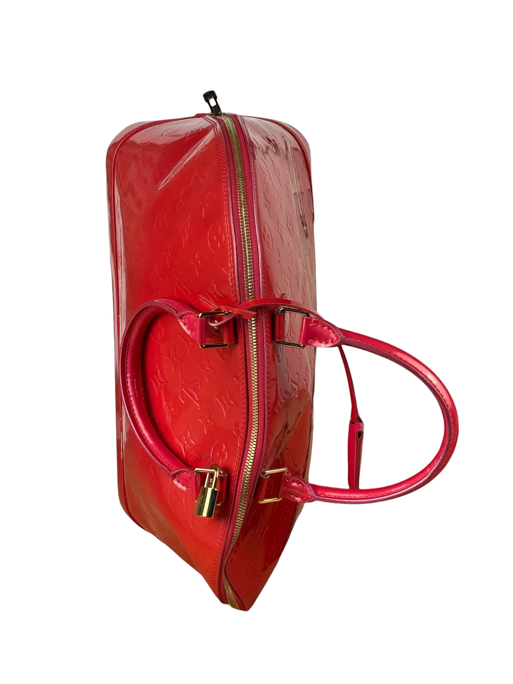 Louis Vuitton Apple Red Vernis Alma Handbag GM