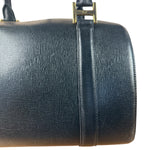 MCM Vintage Black Leather Boston Handbag