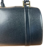 MCM Vintage Black Leather Boston Handbag