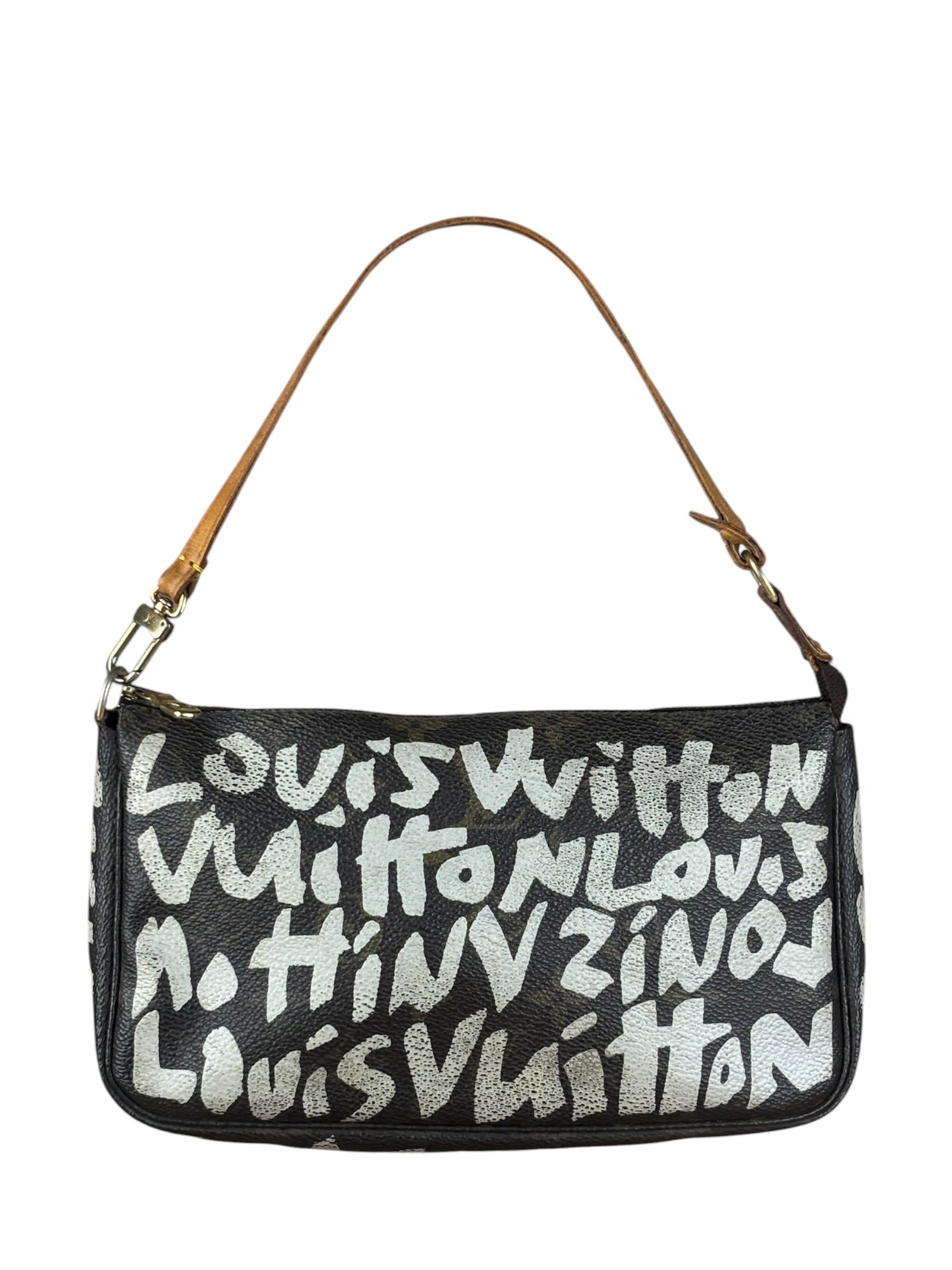 Louis Vuitton Graffiti Canvas Monogram White Spray-Paint Pochette