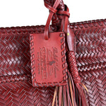Polo Ralph Lauren Red Woven Leather Tote