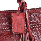 Polo Ralph Lauren Red Woven Leather Tote