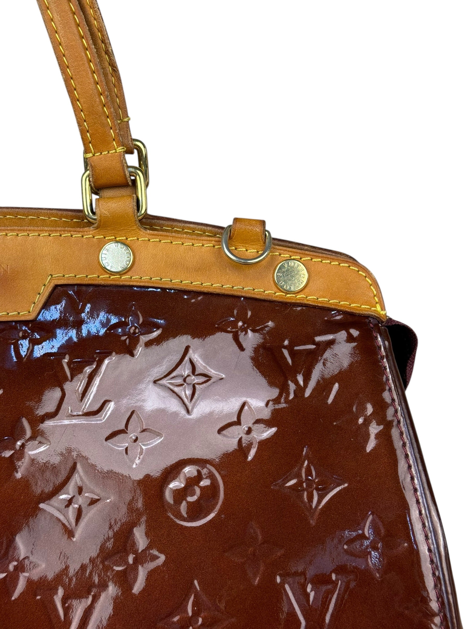 Louis Vuitton Bronze Monogram Vernis Brea MM 2Way Handbag