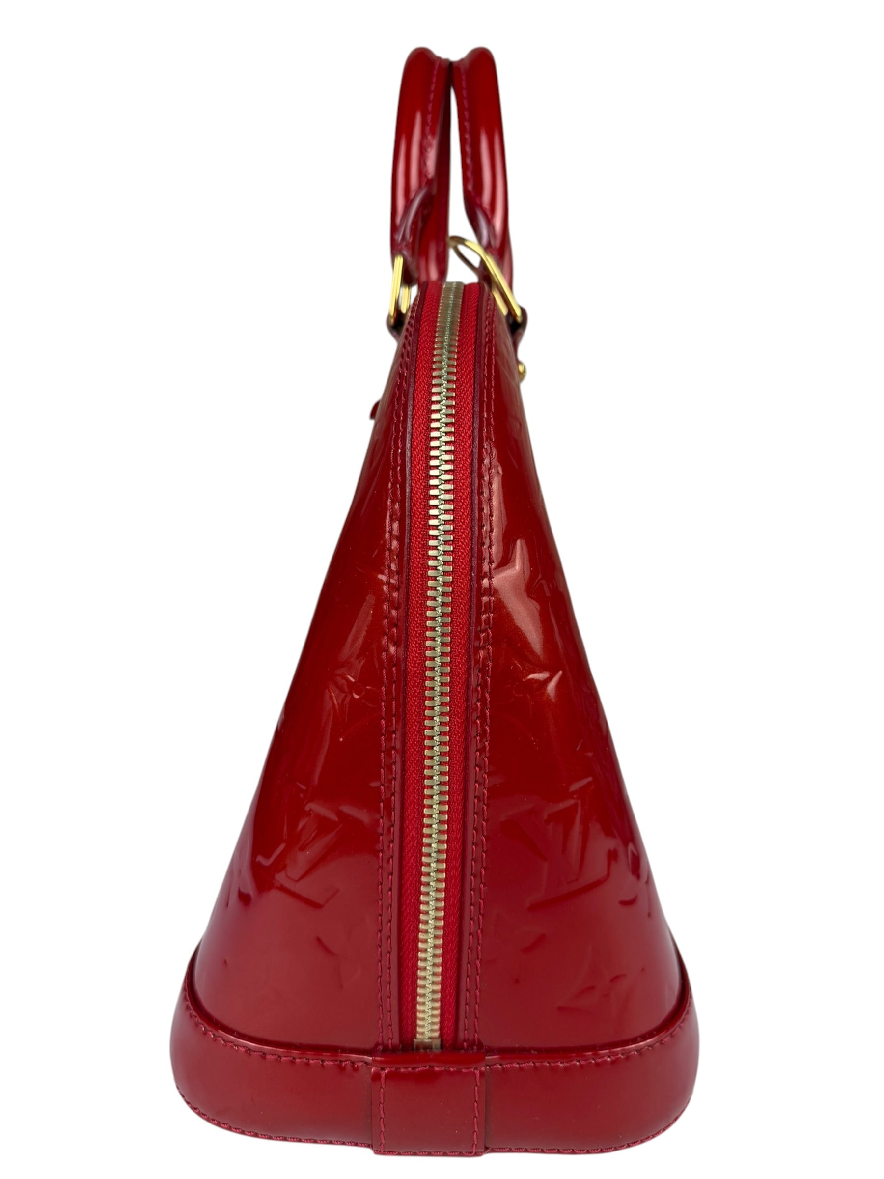 Louis Vuitton Red Vernis Alma MM Handbag