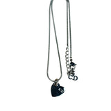 Christian Dior Dainty Sterling Silver Heart Pendant Necklace