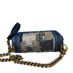 Chanel Blue Denim/Leather Trim Patchwork Boy Flap Bag 2014