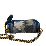 Chanel Blue Denim/Leather Trim Patchwork Boy Flap Bag 2014