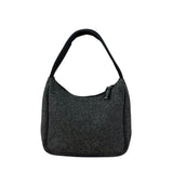 Prada Charcoal Gray Wool Sport Mini Hobo Bag