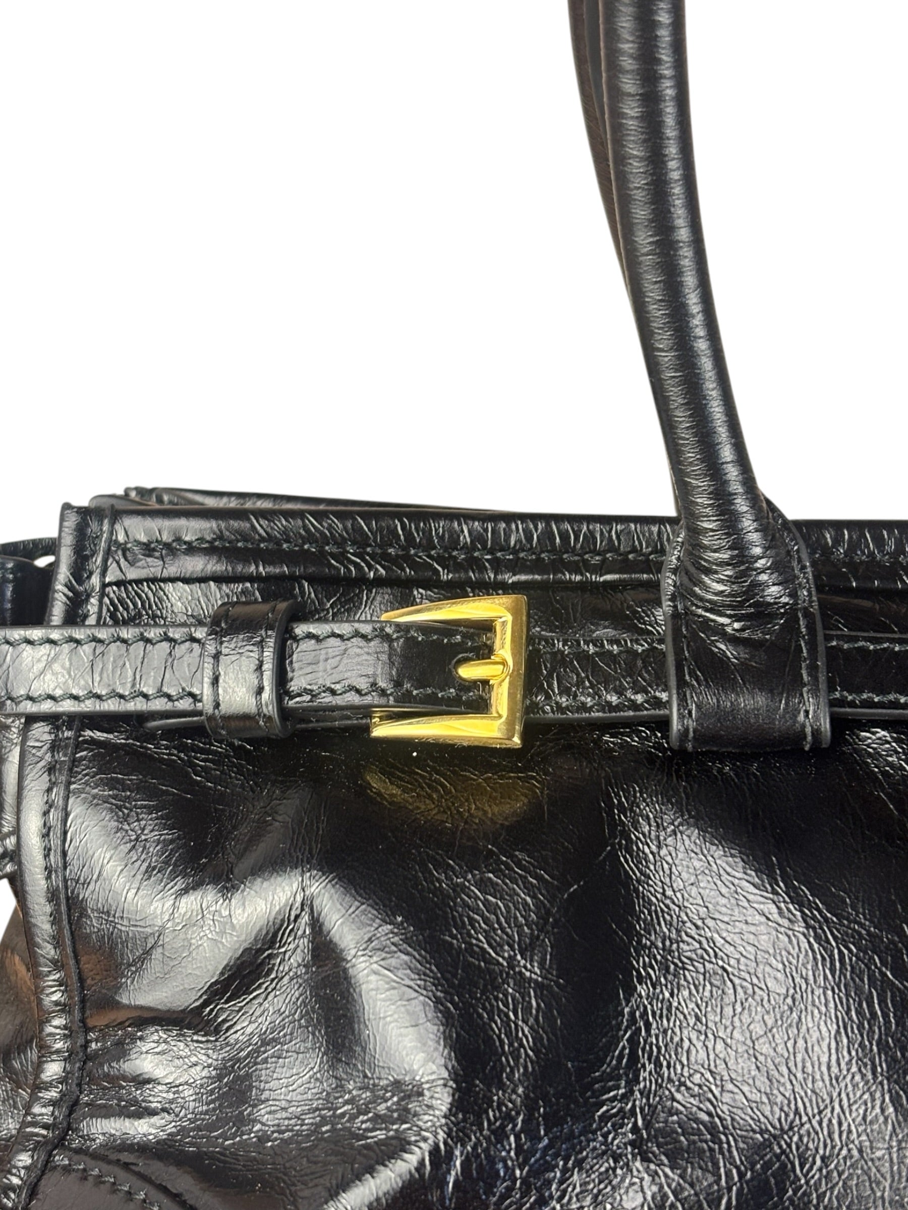 Prada Calfskin Bonnie Shoulder Bag Black