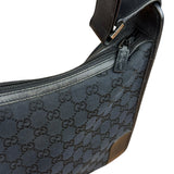 Gucci Vintage Black GG Canvas Shoulder Bag