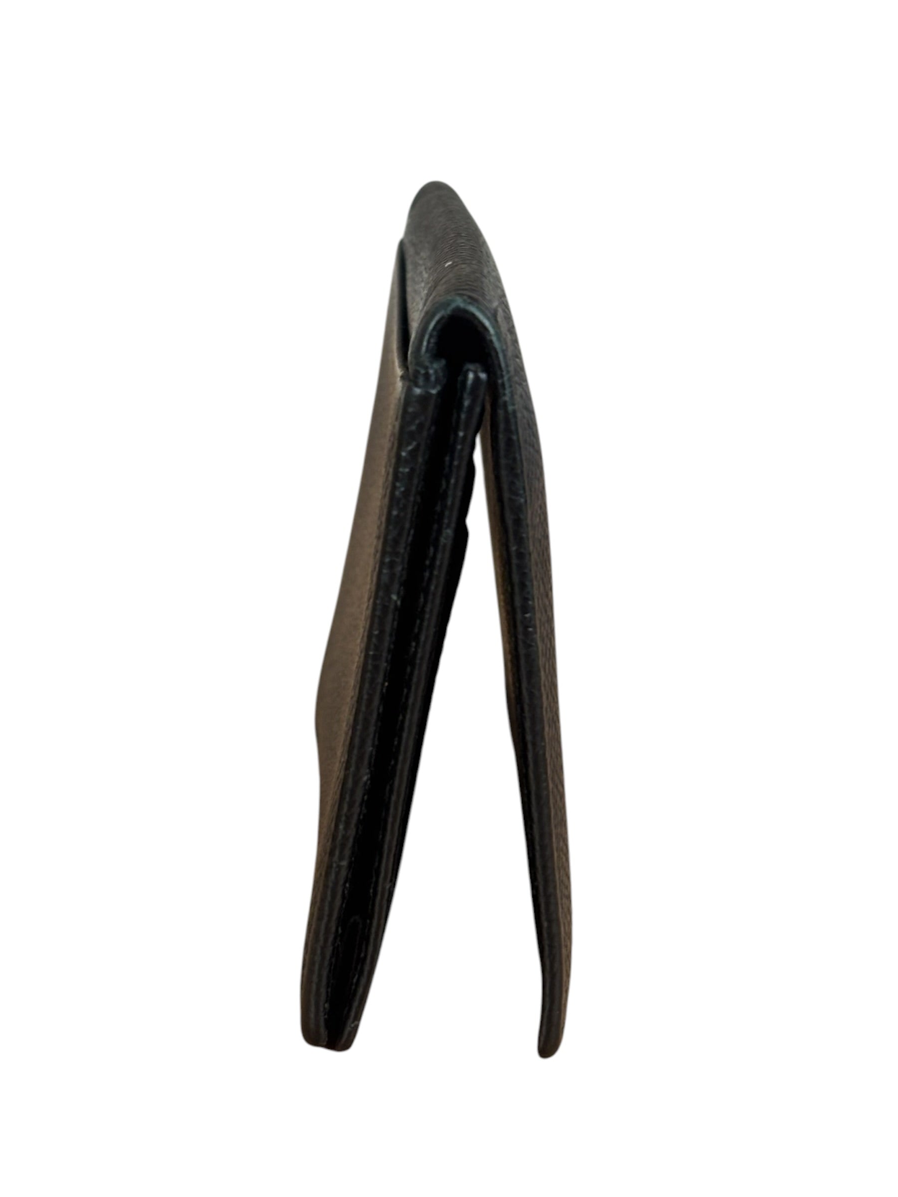 Bvlgari Black Grained Leather Bifold Card Holder