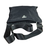 Prada Black Vela Nylon Flat Crossbody Bag