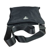 Prada Black Vela Nylon Flat Crossbody Bag